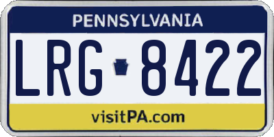 PA license plate LRG8422