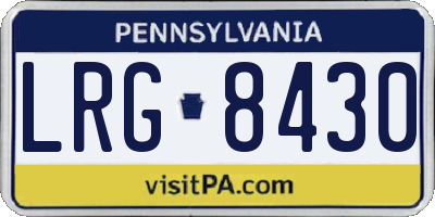 PA license plate LRG8430