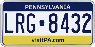PA license plate LRG8432