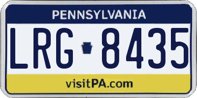 PA license plate LRG8435