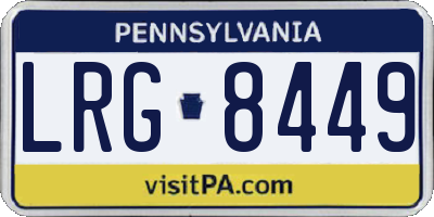 PA license plate LRG8449