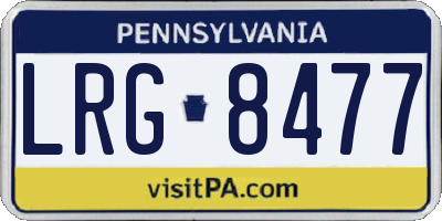 PA license plate LRG8477