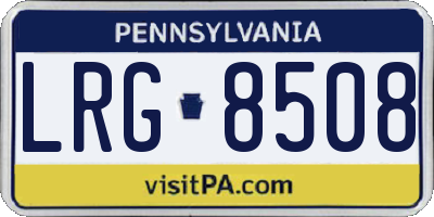 PA license plate LRG8508