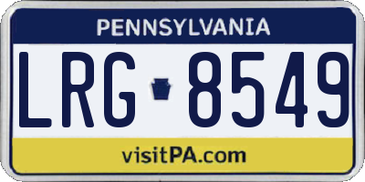 PA license plate LRG8549