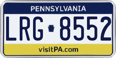 PA license plate LRG8552