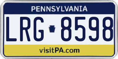 PA license plate LRG8598