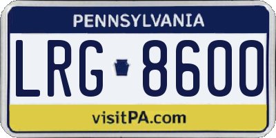 PA license plate LRG8600
