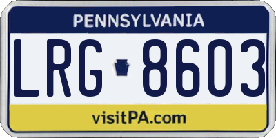 PA license plate LRG8603