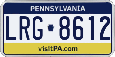 PA license plate LRG8612