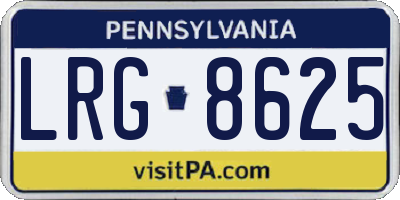 PA license plate LRG8625