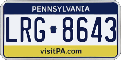 PA license plate LRG8643