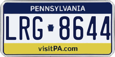 PA license plate LRG8644