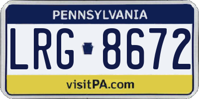 PA license plate LRG8672