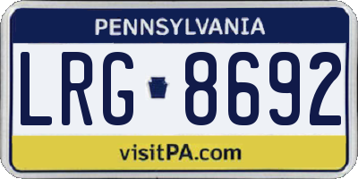 PA license plate LRG8692