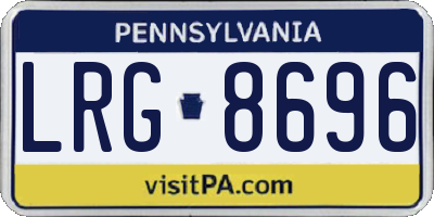 PA license plate LRG8696