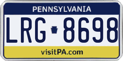 PA license plate LRG8698