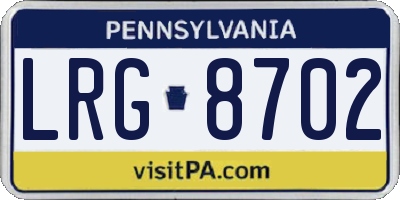 PA license plate LRG8702