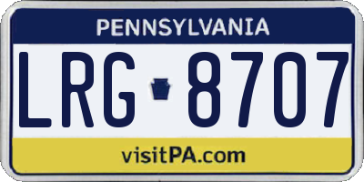 PA license plate LRG8707