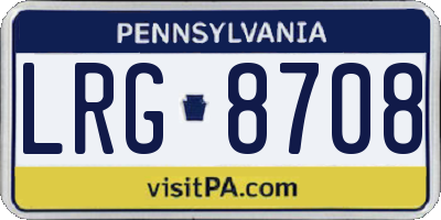 PA license plate LRG8708