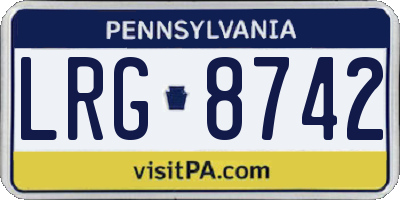 PA license plate LRG8742