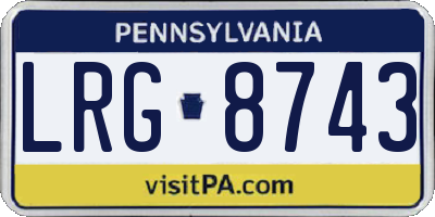 PA license plate LRG8743