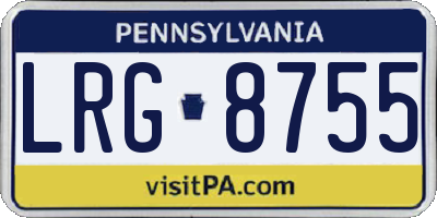 PA license plate LRG8755