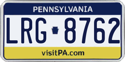 PA license plate LRG8762