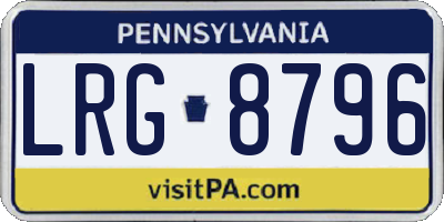 PA license plate LRG8796