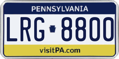 PA license plate LRG8800
