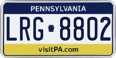 PA license plate LRG8802