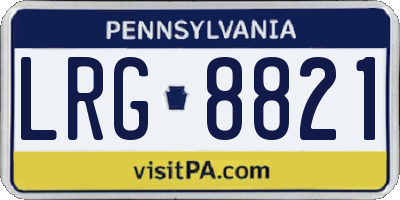 PA license plate LRG8821
