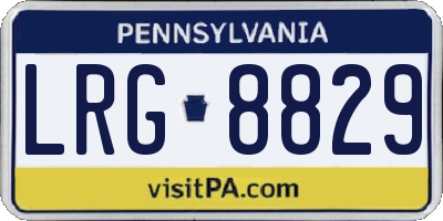 PA license plate LRG8829