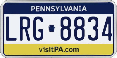 PA license plate LRG8834