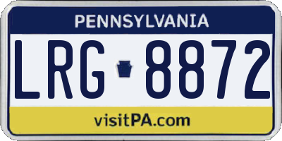 PA license plate LRG8872