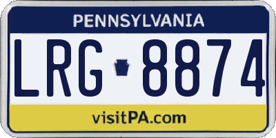 PA license plate LRG8874
