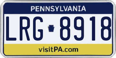 PA license plate LRG8918