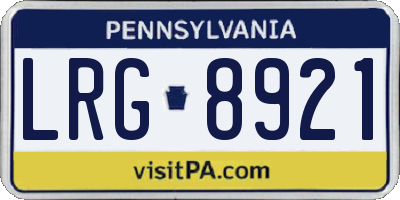 PA license plate LRG8921