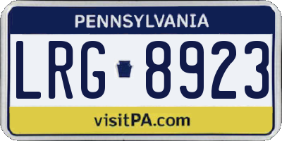 PA license plate LRG8923