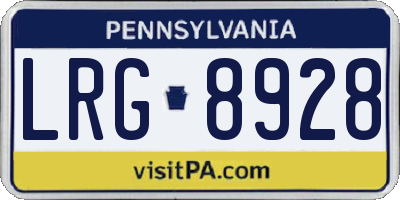 PA license plate LRG8928