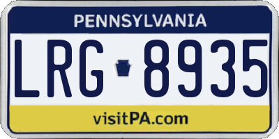 PA license plate LRG8935