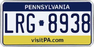 PA license plate LRG8938
