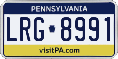 PA license plate LRG8991