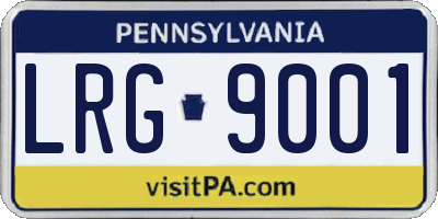 PA license plate LRG9001