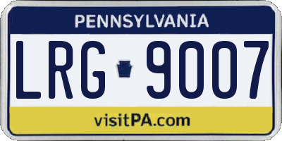 PA license plate LRG9007