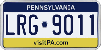 PA license plate LRG9011