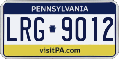 PA license plate LRG9012