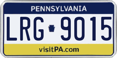 PA license plate LRG9015