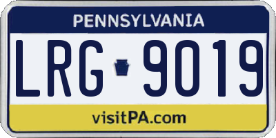 PA license plate LRG9019