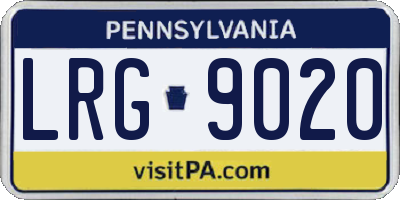 PA license plate LRG9020