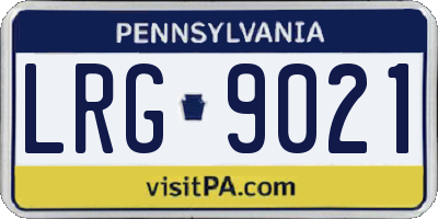 PA license plate LRG9021